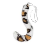 LUOFENG cats tails,Wolf Tail Long Faux Furs Cat Leopard Costume Tail Halloween Christmas Fancy-Party Cosplay Costume Adjustable Foxes Tail