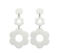 LUOFENG Drop Earrings,Acrylic Flower Earrings for Women Double Daisy Drop Earrings Resin Flowers Earrings for Girl Teens Flowers Earrings