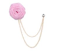 LUOFENG Lapel Pin,Bridegroom Wedding Brooches Cloth Art Hand-made Rose Flower Brooch Lapel Pin Badge Chain Men Suit Accessories