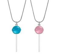 LUOFENG Pendant Necklace,Lollipop Pendant Necklaces Lollipop Shaped Pendant Necklaces Jewelry Resin Material Birthday Gift for Women Men Girls