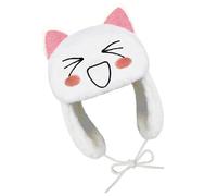 LUOFENG Winter Warm Ushanka Hat for Women Cute Plush Designs Ushanka Hat with Adjustable Size and Lovely Cartoon Smile