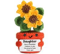 LuoHere Gifts for Daughter Christmas Birthday Gifts for Teen Girls Year Old Teenage Preteen Tween Girl Trendy Stuff, Mothers Day Valentines for Daughter from Dad Daughter Stuffed Crochet Sunflower