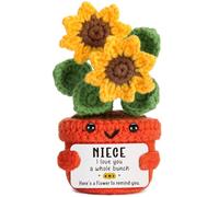 LuoHere Niece Gifts from Auntie, Gifts for Niece Christmas Birthday Teen Girls Year Old Teenage Preteen Tween Girl Trendy Stuff, Mothers Day Valentines for Niece from Aunt Crochet Sunflower