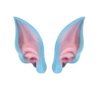 Luojuny 2Pcs Halloween Cosplay Elf Ears Colored Elf Ears for Women, Realistic Pointy Fairy Ears Elf Ears Cosplay Soft Elastic Pointed Eco-friendly Halloween Party Photography Prop Blue One Size