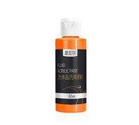 Luojuny 60ML Acrylic Pouring Paint, Fluid Acrylic Paint High Gloss DIY Bear Desktop Ornament Liquid Pigment, Art Supplies for Pouring on Canvas, Glass, Paper, Wood, Tile, and Stones Orange