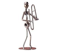 Luojuny Art Musician Creative Music Band Crafts, Decorative Ornament Collectible Figurine, Man Handicraft Decoration Iron Statue/Figurine for Home Desk Decor Birthday Library Office Gifts Trombone