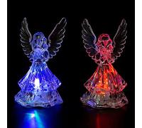 Luojuny Color Changing LED Angel Lamp Light, 3D Angel Night Light, Shatterproof Energy-saving Angel Lights, Prayer Angel Trumpet Statues for Kids Girl Home Decorations Angel