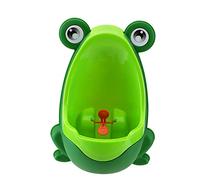 Luojuny Cute Frog Potty Frog Pee Training Urinals Cartoon Frog Bathroom with Funny Aiming Target Green for Kids Toddler Potty Toilet Training Pee Trainer Boys Urinal Green