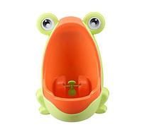Luojuny Cute Frog Potty Frog Pee Training Urinals Cartoon Frog Bathroom with Funny Aiming Target Green for Kids Toddler Potty Toilet Training Pee Trainer Boys Urinal Yellow + Orange