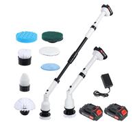 Luojuny Electric Spin Scrubber, 2024 Upgraded Electric Electric Cleaning Brush with Adjustable Handle, Cordless Cleaning Brush with 4 Replacement Brush Heads, Power Scrubber for Tub Tile Floor