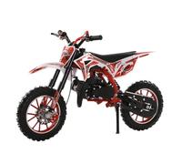 Luojuny Gas Power Motocross, 49cc 2-Stroke Kids Dirt Bike, Off Road Mini Motorcycle, Pocket Motorbike with Front Rear Disc Brakes, Motorbike for Kids, Racing Max Speed 40KM/H (Red)