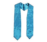 Luojuny Graduation Scarf Multipurpose High Elastic Faux Silk Unisex Solid Graduation Honor Sash Stole for Shooting Blue