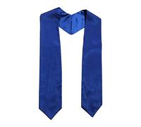 Luojuny Graduation Scarf Multipurpose High Elastic Faux Silk Unisex Solid Graduation Honor Sash Stole for Shooting Dark Blue