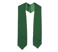 Luojuny Graduation Scarf Multipurpose High Elastic Faux Silk Unisex Solid Graduation Honor Sash Stole for Shooting Green