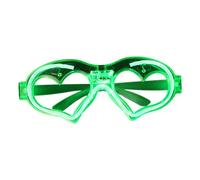 Luojuny Light-emitting Heart Glasses Flashing Love Luminous Eye-catching Heart-shaped Led 3 Modes Glowing Eyewear for Festive Parties Green