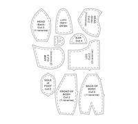 Luojuny Memory Bear Pattern Sewing Templates, 10Pcs 10/12/15 Inch Sewing Ruler Set with Instructions, Beginner Acrylic Memory Bear Sewing Pattern Template Cutting Set for Sewing Home Art Craft Large