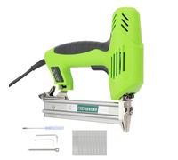 Luojuny Professional Wood Staple Gun, Upholstery Gun Heavy Duty, 1800W Electric for Work, 30/Min High Speed Air Nail Guns Wood, Upholstery, Carpet, Wire Fencing, Green