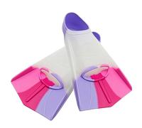 Luojuny Swimming Training Fins, Kids Flippers for Swimming with Storage Bag, Comfortable Silicone Kids Swim Fins, Snorkel Fins for Child Girls Boys Beginners Age 6-14 Pink Purple S