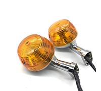 LUOKEKE Motorbike Indicator Motorcycle Front Indicator Vintage Round Turn Signal Light Steering Lights Steel Rear Zinc Metal(Rear-Long)