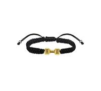 LUOKIFUR Dumbbell Braided Men's Bracelet Inspirational Fitness Charm Bracelet Adjustable Men's and Women's Bracelet Sports Fitness Personal Trainer Gift (gold)