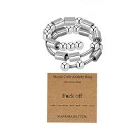 LUOKIFUR Morse Code Ring Men's Decompression Anxiety Ring Fingertip Ring Stainless Steel Rings For Friends Couples Inspirational Gifts (F*ck Off)