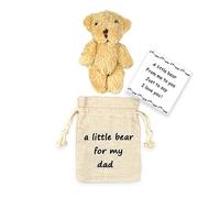 LUOKIFUR Pocket Bear Gift with Card Teddy Bear Dad I Love You Gift Thoughtful Souvenir (for Dad)