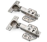 Luokim 26mm Mini Cup Soft Close Cabinet Hinges for Thin Door Half Overlay Concealed Cabinet Hinge with Screws Nickel Finish 2 Pcs