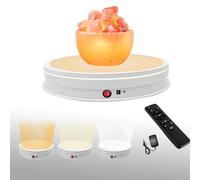 luolety Electric Motorized Rotating Turntable, 360° Display Stand with LED 3 Colors, Remote Control Photography Turntable Adjustable Direction, Speed for Product Display Video, 50KG Load (White,42CM)