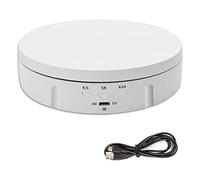 luolety Electric Rotating Display Stand for Photography, 360 Degree Rotating Turntable Motorized Rotating Stand Display Table for Live Video Automatic Revolving Platform, 14.6 CM (white)