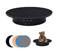 luolety Electric Rotating Turntable, 90° 180° Motorized Rotating Stand Display Speed and Direction Adjustable for Photography Live Video with 5 Backgrounds for Display Jewelry Watch