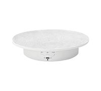 luolety Motorized Rotating Display Stand, 360 Degree Turntable Display Stand with Velvet Surface for Photography Live Shows, Toys, Jewelry, Craft fairs, 20CM 8KG Load (White-Velvet)