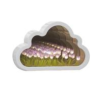 luolety Tulip Cloud Led Mirror Lamp, 20 Flower Cloud Lamp Mirror Night Light Tulip Table Lamp Handmade Light Decoration Ornament for Bedroom, Couple Friends (Purple)
