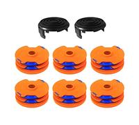 luolety WX100 Strimmer Trimmer Spool Line for Qualcast Trimmer, GT25 GGT350A1 GT30 GGT450A1 and WG100E WG104E1 Strimmer Spool Replacement, 1.65mm 8.3m Spool lines (6 Spool+2 Cover)