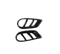 luoliang Front Fog Light Grille For Benz W205 C43 for AMG C200 for sport 2015-2018 C Class Carbon Fiber Front Bumper Air for Vent Cover Trim Fog Lamp Mesh Grill(FRP Gloss black)