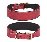 LUOLIE Dog Collar,Dog Tie Out Cable,Adjustable Dogs Collar Fashion Wide Collar Leather Neck Collars for Large Dogs Italian Greyhounds Pet Supplies