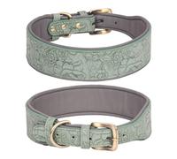 LUOLIE Dog Collar,Dog Tie Out Cable,Adjustable Dogs Collar Fashion Wide Collar Leather Neck Collars for Large Dogs Italian Greyhounds Pet Supplies