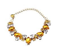 LUOLIE Dog Collar,Dog Tie Out Cable,Cats Necklaces Suit Collar Crystal Princess Collar Wedding Photo Props Holiday Collar Diamante for Princess