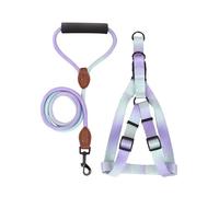 LUOLIE Dog Collar,Dog Tie Out Cable,Dog Chest Harness with Leash Nopull Pet Chest Belt Walking Dogs Vests Harness Outdoor Activity Dog Colorful Harness