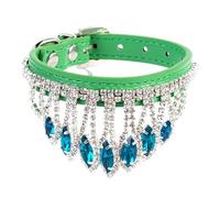 LUOLIE Dog Collar,Dog Tie Out Cable,Dog Collar for Party Fringed Rhinestones Pet Collar for Small Medium Adjust Collar Necklace Pet Jewelry