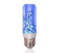 LUOLIE LED Flame Light Bulbs 4 Modes Fire Light Bulbs E27 Base Flame Bulb with ravity Sensor Flickering Light Bulbs Decoration (Blue)