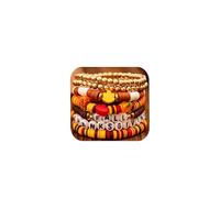 Luolinice Thanksgiving Bracelets for Women Stackable Beaded Fall Bracelets Cute Turkey Pumpkin Maple Leaf Bracelet Thanksgiving Jewelry, L, Zinc, no gemstone