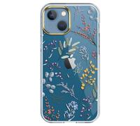 luolnh Compatible with iPhone 13 Case with Flower,for Girly Women,Shockproof Clear Floral Pattern Hard Back Cover for iPhone 13 6.1 inch 2021-Phoenix Flower