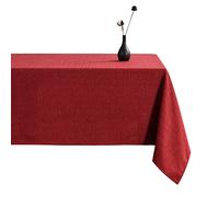 LUOLUO Rectangular Table cloth Thick Faux Linen Tablecloth 140 x 240cm Waterproof Wrinkle Resistant wipe clean Table Cover for Dining Kitchen Home Restaurant Red
