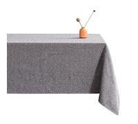 LUOLUO Rectangular Table cloth Thick Faux Linen Tablecloth 145 x 215cm Waterproof Wrinkle Resistant wipe clean Table Cover for Dining Kitchen Home Restaurant Grey