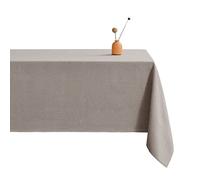 LUOLUO Rectangular Table cloth Thick Faux Linen Tablecloth 145 x 215cm Waterproof Wrinkle Resistant wipe clean Table Cover for Dining Kitchen Home Restaurant Taupe Grey
