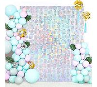 LuoluoHouse Shimmer Wall Backdrop Sequin Panels 24 Packs-Sparkly Backdrop for Bridal Shower Birthday Backdgrounds Advertising Rainbow Silver Ceremony Wedding Parties Panel