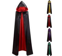 luoluoluo 2025 Clearance Halloween Vampire Cloak for Kids Unisex Reversible Hooded Cape Boys Girls Fancy Dress Costume Witch Capes Masquerade Party Costumes Child Cosplay Accessories Long Cloaks