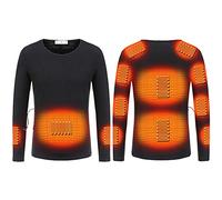 luoluoluo 2026 Electric Heated Thermal Tops for Men Underwear Winter USB Charging Heated Body Warmer Long Sleeve T Shirts Sweatshirt Washable Base Layer Heating Blouse Insulated Compression Tops