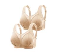 luoluoluo 2Pcs Wireless Bras for Women UK Sale, Push Up Bras Ladies Comfort Bras Full Coverage Padded Bralette with Adjustable Straps Sports Bra Wirefree Yoga Bra Wide Back Longline Corset Bra