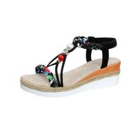 luoluoluo Bohemian Sandals for Women UK Clearance Hessian Wedge Sandal Orthopedic Shoes Espadrille Platform Sliders Diamante T-bar Beads Elastic Slingback Sandals Ladies Lightweight Footwear Slippers